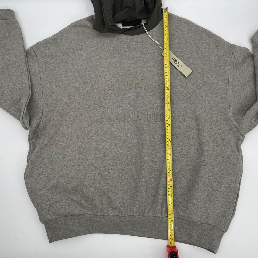 Fear of God Essentials Hoodie Mens XL Grey Contrast Hood Gorpcore Luxury NWT - Picture 14 of 16